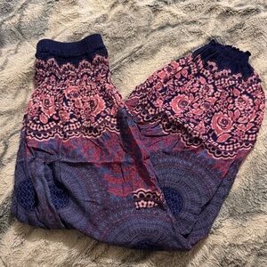 Pink and purple hippie pants